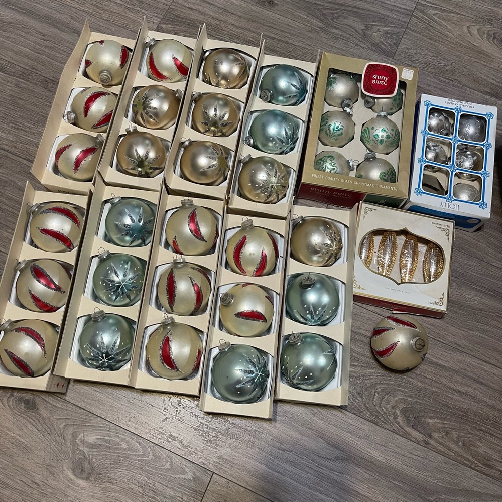 A shiny brite product vintage Christmas ornaments